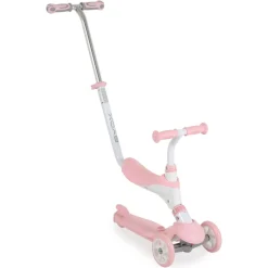 Byox Kinderroller Tristar 3 in 1 Roller Rutscher Schiebestange PU Räder ABEC-5 rosa weiß blau New