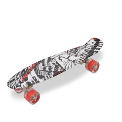 Byox Kinder Skateboard 22" Skull 85A PU LED Rollen ABEC 7 Lager Aluminium-Achsen rot New