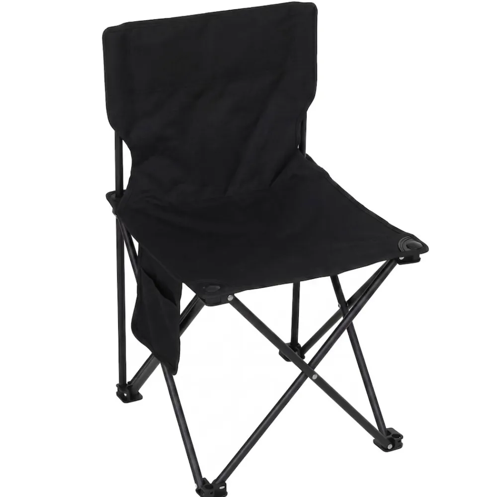 Campingset -Q39, Tisch 2x Stuhl Klappstuhl Anglerstuhl faltbar, Metall Stoff ~ schwarz ^ MCW Discount