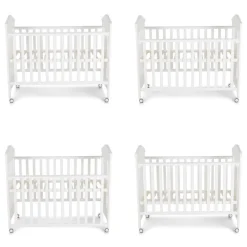 Babybett Wing 120 x 60 cm Gitterbett Buchenholz Räder 3 Höhenpositionen ^ Cangaroo Outlet