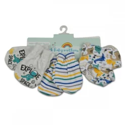 Cangaroo Baby-Fäustlinge Kay 3er Set, aus 100% Baumwolle, Erstlingshandschuhe blau rosa Hot
