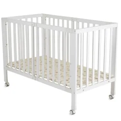Baby Gitterbett Nova Holz, faltbar, höhenverstellbar, Matratze, Räder ^ Cangaroo