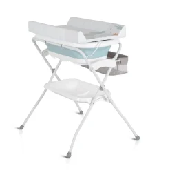 Cangaroo Babywanne Wickeltisch Como 2 in 1 faltbar, Wickelauflage, Zubehörfach blau Discount