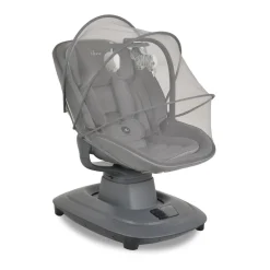 Cangaroo Babywippe Hera elektrisch, Musik, Moskitonetz, 360-Grad-Drehung, Timer dunkelgrau