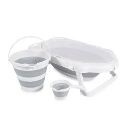 Badewannen-Set Hawaii 4-teilig faltbar Wasserablauf Ablagefächer Netz ^ Cangaroo Discount