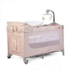 Reisebett Once upon a time Laufstall zwei Ebenen Matratze Wickelauflage beige ^ Cangaroo
