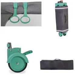 Reisebett Skyglow 2 Ebenen Räder Matratze Seiteneingang Tasche Bremsen grün ^ Cangaroo Clearance