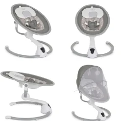 Cangaroo Swing Cloud Babywippe Musik Timer Mobile Schwingfunktion Fernbedienung beige Sterne grau beige Outlet
