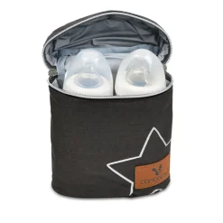 Cangaroo Thermotasche Charlie Thermobox für 2 Babyflaschen Reißverschluss Griff schwarz Hot