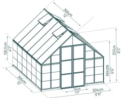PALRAM Canopia Balance 3,04x3,66m Gewächshaus, silber Hot