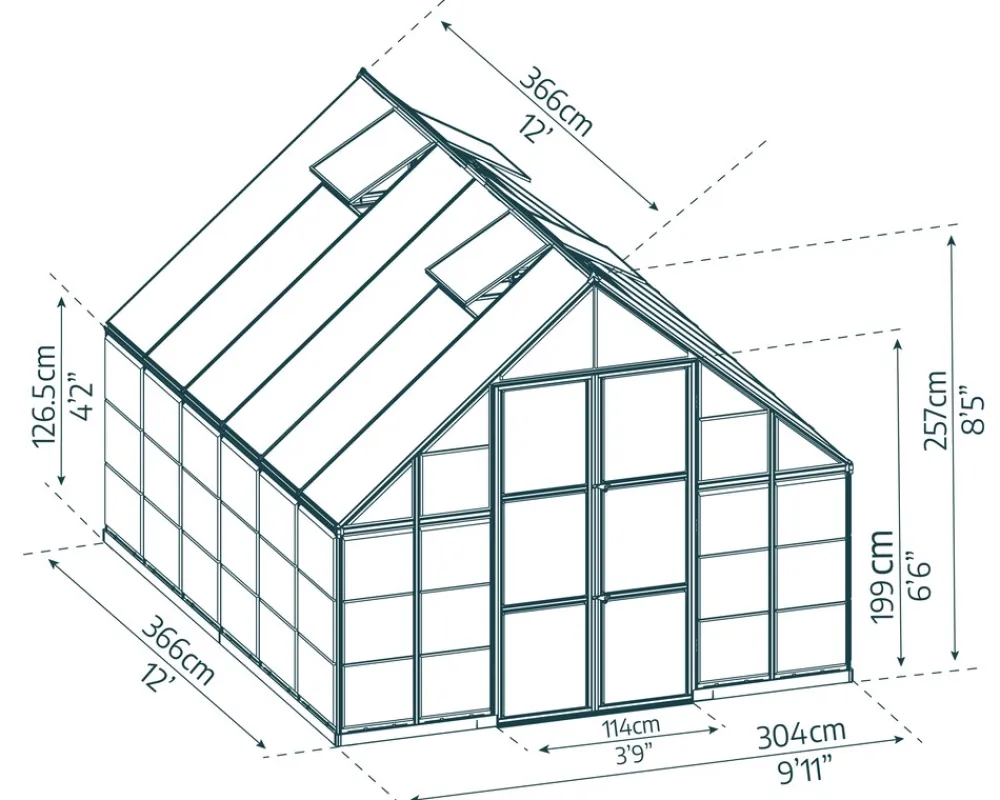PALRAM Canopia Balance 3,04x3,66m Gewächshaus, silber Hot