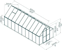 Canopia Essence 6.1x2.5 Gewächshaus, silber ^ PALRAM Discount
