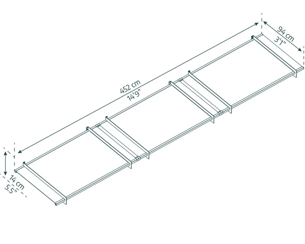 PALRAM Canopia Nancy 4.5x0.9 Vordach, grau, klar