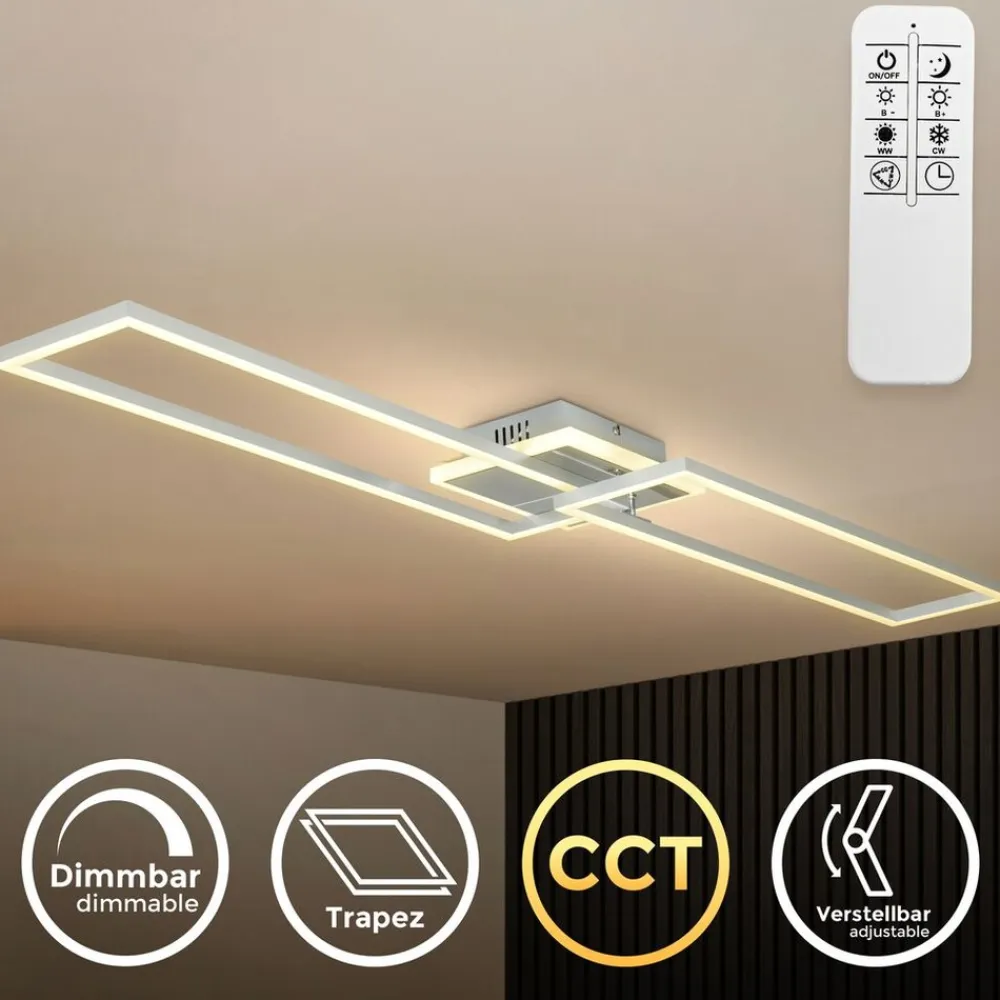 CCT LED Wand- und Deckenleuchte,chrom-alu, LED/40W ^ B.K.Licht Online