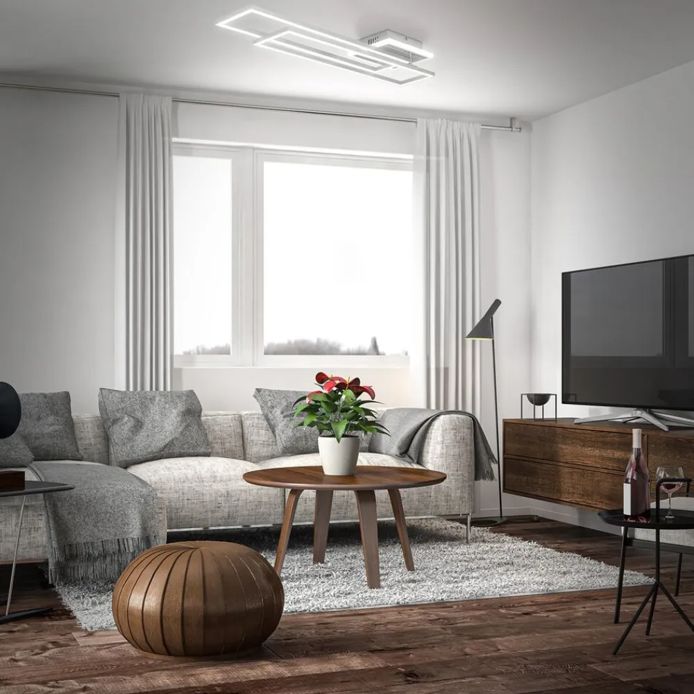 CCT LED Wand- und Deckenleuchte,chrom-alu, LED/40W ^ B.K.Licht Online
