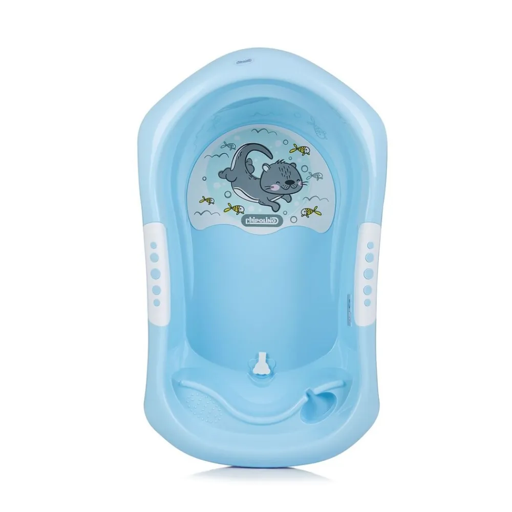 Chipolino Babybadewanne, Ständer Noemi klappbar, Af, Ablagefächer, ab Geburt blau