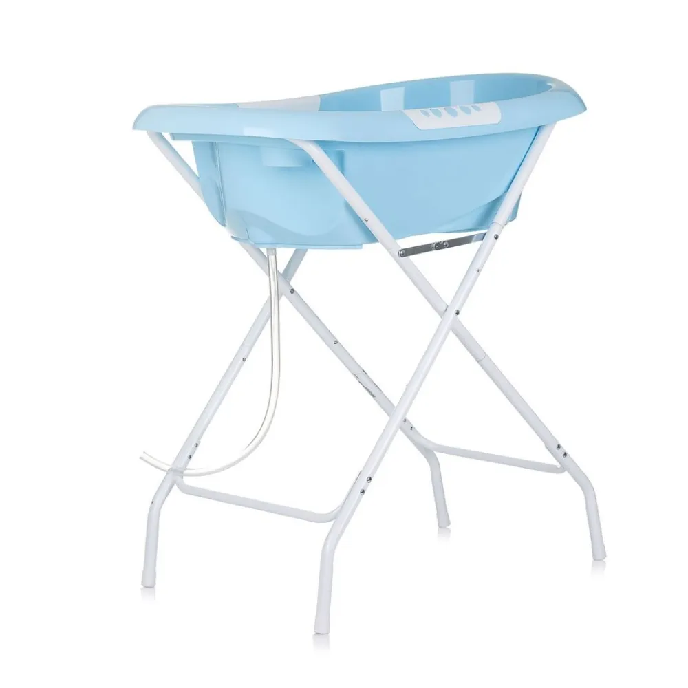 Chipolino Babybadewanne, Ständer Noemi klappbar, Af, Ablagefächer, ab Geburt blau
