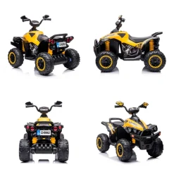 Chipolino Kinder Elektroquad ATV Speed Licht Musik 2 Motoren Fußpedal bis 35 kg gelb rosa Best
