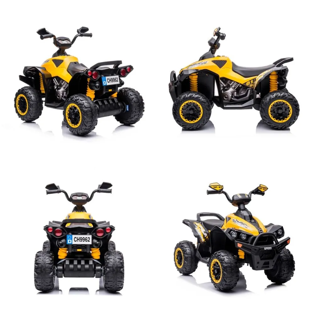 Chipolino Kinder Elektroquad ATV Speed Licht Musik 2 Motoren Fußpedal bis 35 kg gelb rosa Best