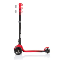 Kinderroller Robby 3 LED-Räder Lenker höhenverstellbar klappbar Bremse rot ^ Chipolino Discount