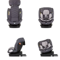 Chipolino Kindersitz Volare i-Size (40-150cm) Isofix, drehbar, SPS, Top Tether grau Best