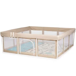 Laufstall Easy 180 x 180 cm Tasche, 2 Ringe, faltbar, Schlupfloch beige ^ Chipolino New