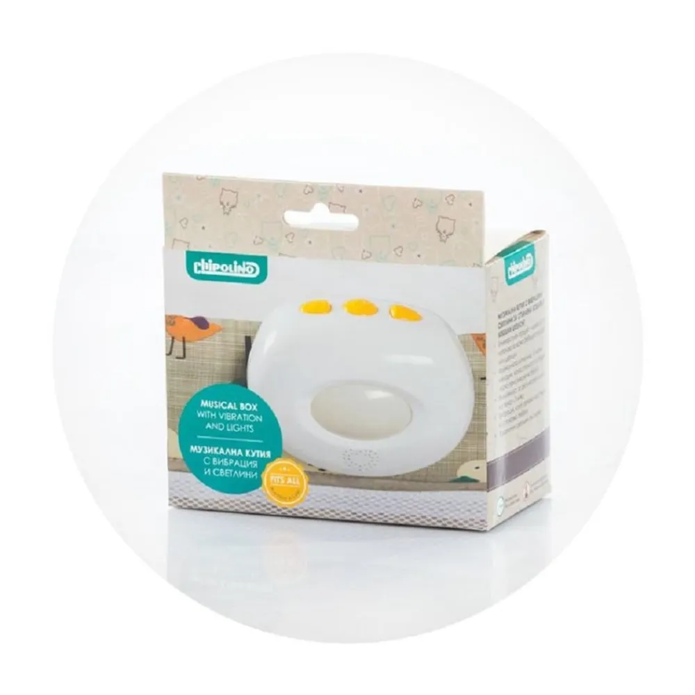 Chipolino Musik und Vibrationsbox für Reisebetten, Laufställe und Babywippen Weiß Clearance