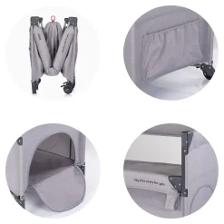Chipolino Reisebett Relax Leinen 2 Ebenen Tasche, Reißverschluss, Räder, faltbar beige braun Discount