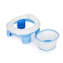 Toilettentrainer 2 in 1 Viaggio faltbar Tragetasche ergonomische Form blau ^ Chipolino Best
