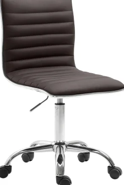 CLP Arbeitshocker höhenverstellbar Alamosa, ergonomischer Rollhocker mit Rückenlehne, Kunstlederbezug, drehbar Ideal für Büro & Praxis braun Best