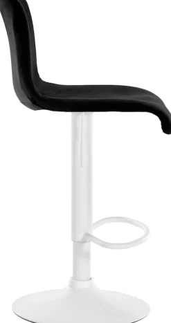 Barhocker höhenverstellbar mit Lehne Hover, Barstuhl gepolstert Samtbezug, Tresenstuhl mit Metallgestell drehbar ^ CLP Outlet