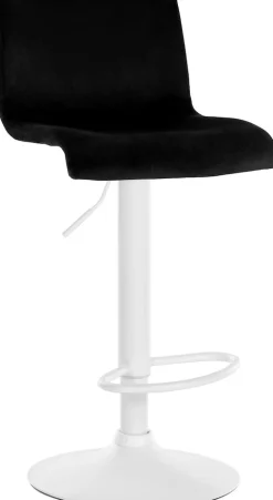 Barhocker höhenverstellbar mit Lehne Hover, Barstuhl gepolstert Samtbezug, Tresenstuhl mit Metallgestell drehbar ^ CLP Outlet
