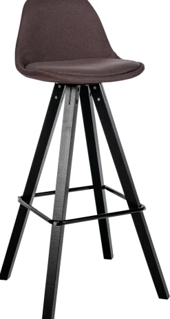 Barhocker modern Corbin Square, gepolstert mit Rückenlehne, Holzgestell Buche, Fußstütze, Tresenhocker für Küche und Hausbar ^ CLP New
