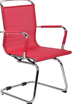 Besucherstuhl Barnet Mesh I Mit Armlehne Und Chrom-Gestell I Atmungsaktiver Netz-Bezug ^ CLP Clearance