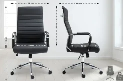Bürostuhl ergonomisch Kolumbus Echtleder, Schreibtischstuhl höhenverstellbar stufenlos, Drehstuhl mit Rollen bis 150 kg belastbar ^ CLP Sale