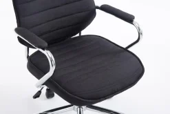 Bürostuhl ergonomisch Rako, Schreibtischstuhl höhenverstellbar drehbar Stoffbezug, Rückenlehne mit Kopfstütze, Armlehnen gepolstert ^ CLP Sale