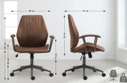 Bürostuhl Nampa Im Industrial Design I Gesteppter Schreibtischstuhl Mit Wippfunktion Und Stufenloser Höhenverstellung ^ CLP Hot