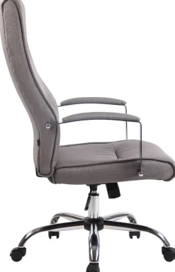 CLP Bürostuhl Portland Mit Kunstlederbezug Oder Stoffbezug | Höhenverstellbarer Ergonomischer Bürosessel I Chefsessel Mit Lehne grau New