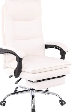 Bürostuhl Power Mit Kunstlederbezug I Ergonomischer Bürosessel Mit Verstellbarer Sitzhöhe I Drehstuhl Mit Ausziehbarer Fußablage ^ CLP Discount