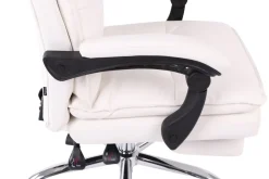 Bürostuhl Power Mit Kunstlederbezug I Ergonomischer Bürosessel Mit Verstellbarer Sitzhöhe I Drehstuhl Mit Ausziehbarer Fußablage ^ CLP Discount