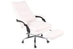 Bürostuhl Power Mit Kunstlederbezug I Ergonomischer Bürosessel Mit Verstellbarer Sitzhöhe I Drehstuhl Mit Ausziehbarer Fußablage ^ CLP Discount