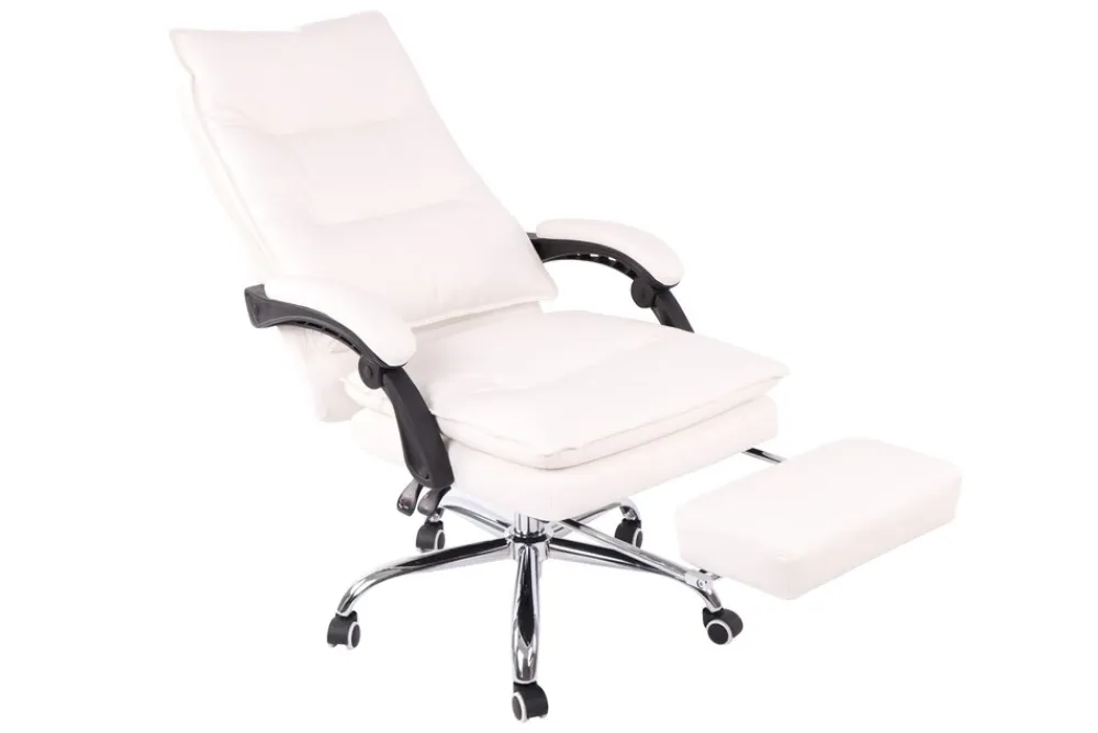 Bürostuhl Power Mit Kunstlederbezug I Ergonomischer Bürosessel Mit Verstellbarer Sitzhöhe I Drehstuhl Mit Ausziehbarer Fußablage ^ CLP Discount