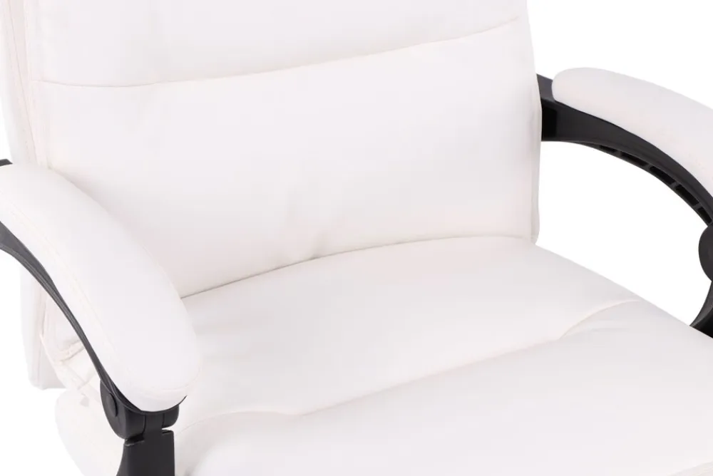 Bürostuhl Power Mit Kunstlederbezug I Ergonomischer Bürosessel Mit Verstellbarer Sitzhöhe I Drehstuhl Mit Ausziehbarer Fußablage ^ CLP Discount