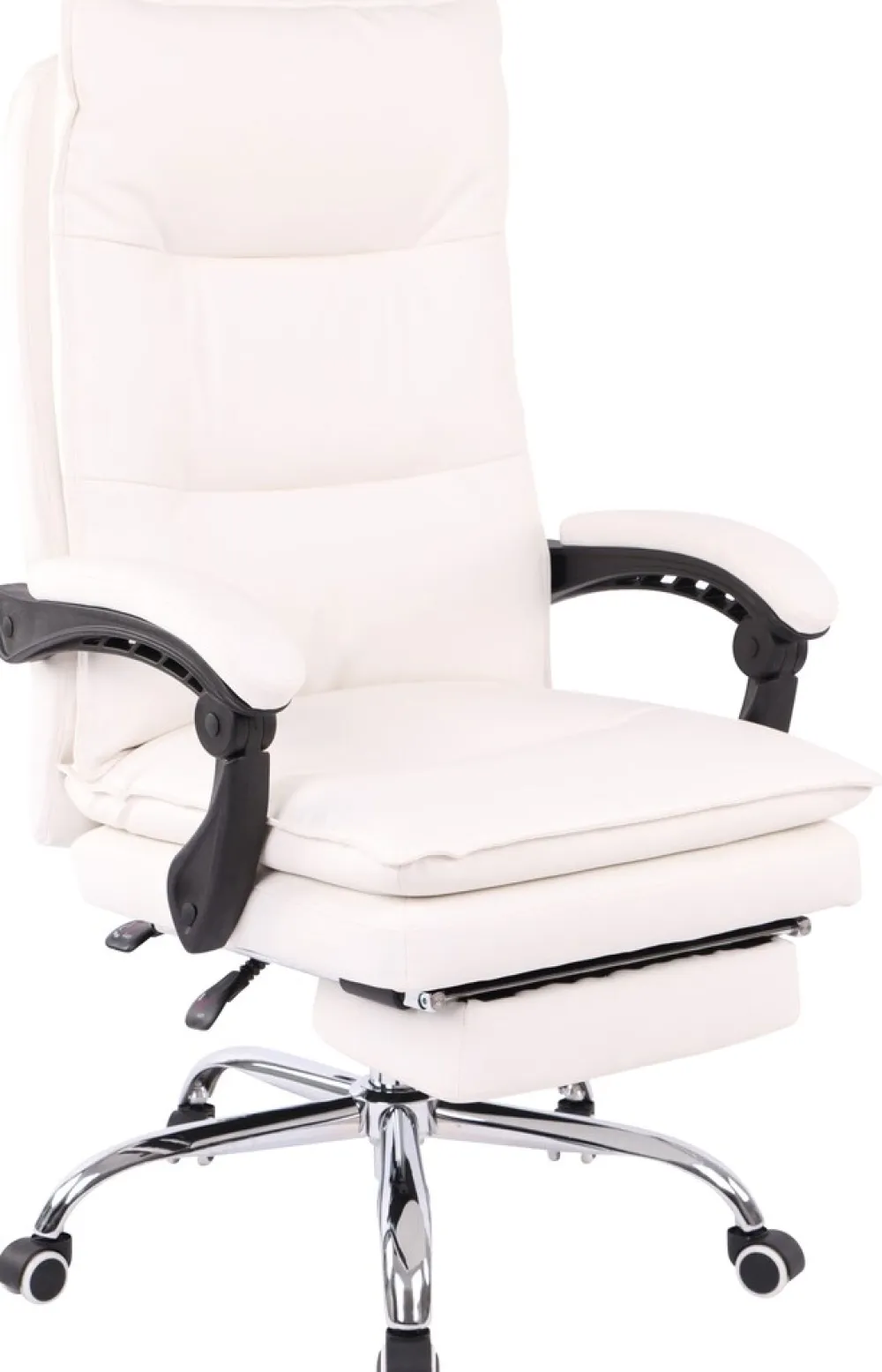 Bürostuhl Power Mit Kunstlederbezug I Ergonomischer Bürosessel Mit Verstellbarer Sitzhöhe I Drehstuhl Mit Ausziehbarer Fußablage ^ CLP Discount