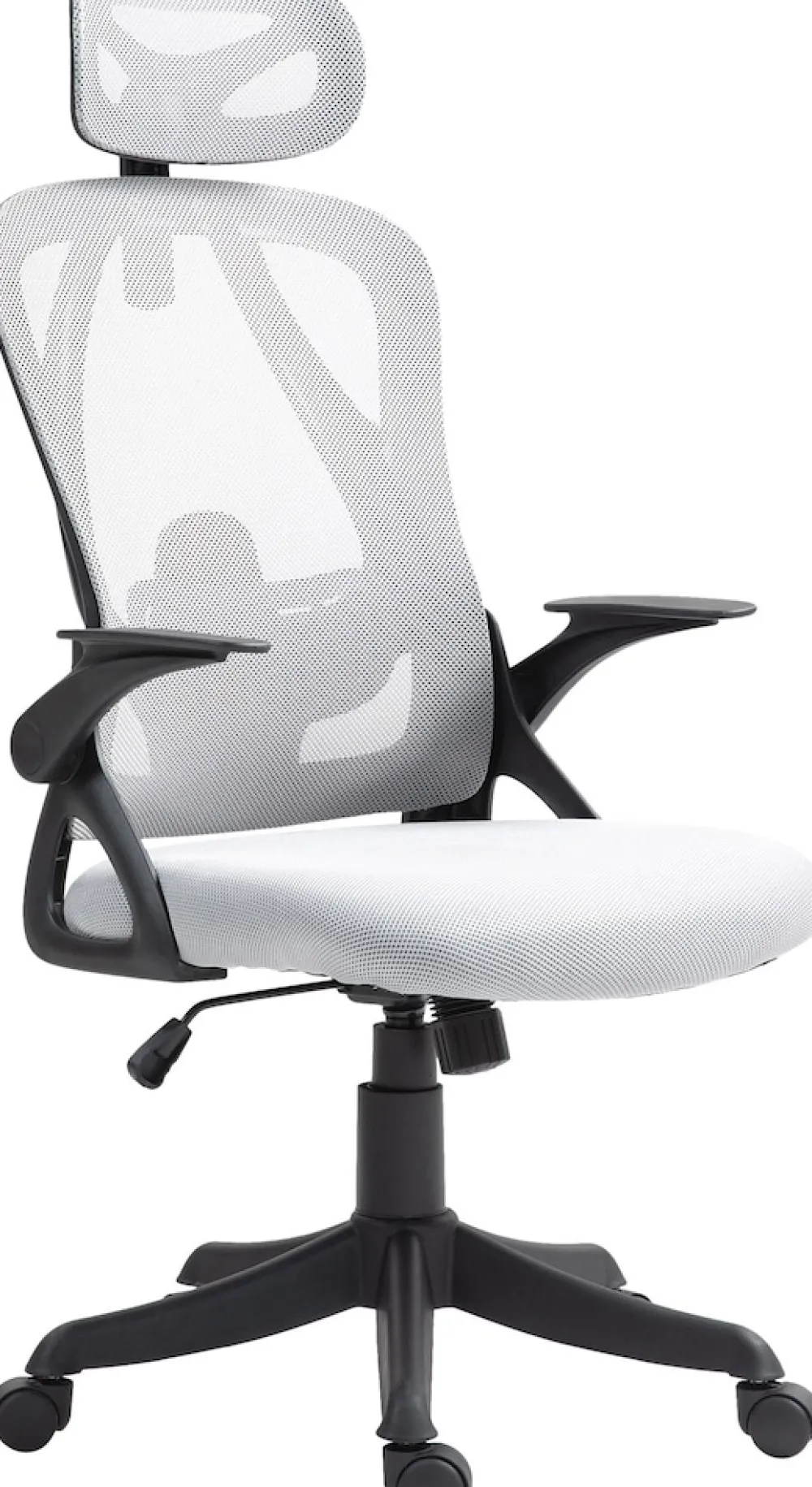 CLP Bürostuhl Taos I Ergonomischer Schreibtischstuhl mit Kopfstütze und Armlehnen I Höhenverstellbarer Drehstuhl grau Best