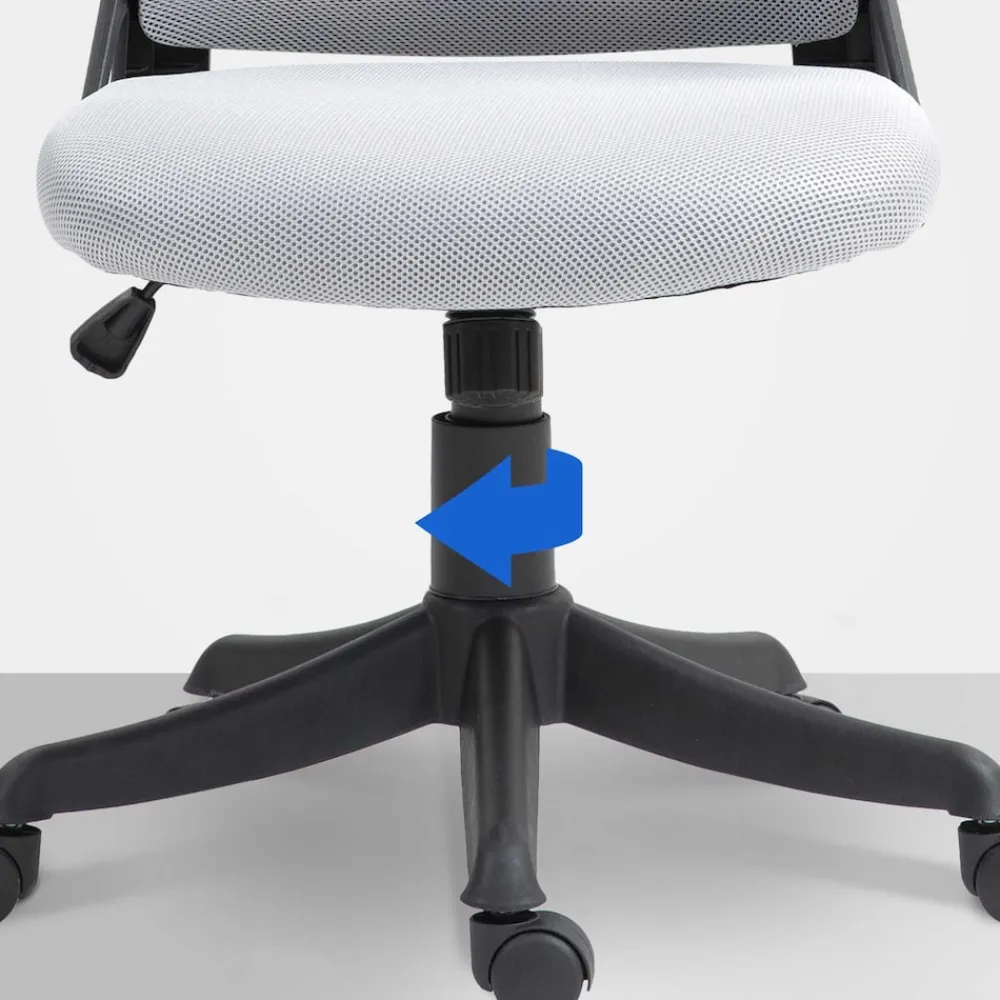 CLP Bürostuhl Taos I Ergonomischer Schreibtischstuhl mit Kopfstütze und Armlehnen I Höhenverstellbarer Drehstuhl grau Best