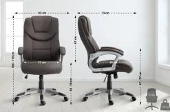 Bürostuhl Texas I mit Stoff-Bezug und Wippmechanik I Schreibtischstuhl drehbar und höhenverstellbar ^ CLP