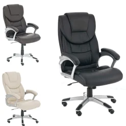 CLP Chefsessel TEXAS, Bürostuhl höhenverstellbar 48 - 56 cm, Wippfunktion, hochwertige Polsterung schwarz