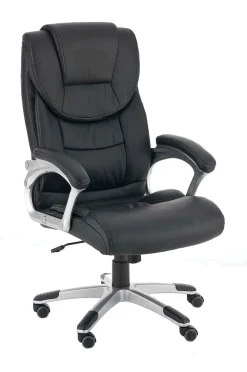 CLP Chefsessel TEXAS, Bürostuhl höhenverstellbar 48 - 56 cm, Wippfunktion, hochwertige Polsterung schwarz