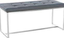 Edelstahl Küchenbank Barci Kunstleder I Moderne 2er-Sitzbank Mit Polsterung Für Esszimmer Und Küche Und Büro I Sitzhöhe 48 CM ^ CLP Online